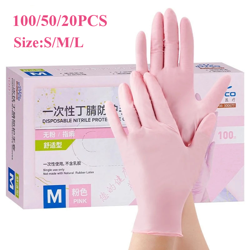 20/50/100 adet pembe nitril el - Medical Gloves incelemesi ve fiyatı